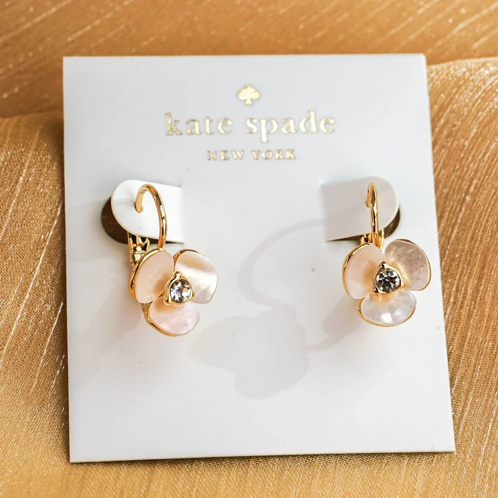 Kate Spade Disco Pansy Leverback Earrings - Picture 1 of 5